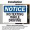 Signmission No Texting While Driving, 10 in W x Rectangle, Vinyl Decal OS-2PACK-NS-D-710-L-14891 - alternate 4